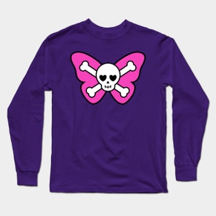 Cute Butterfly Skull Long Sleeve T-Shirt